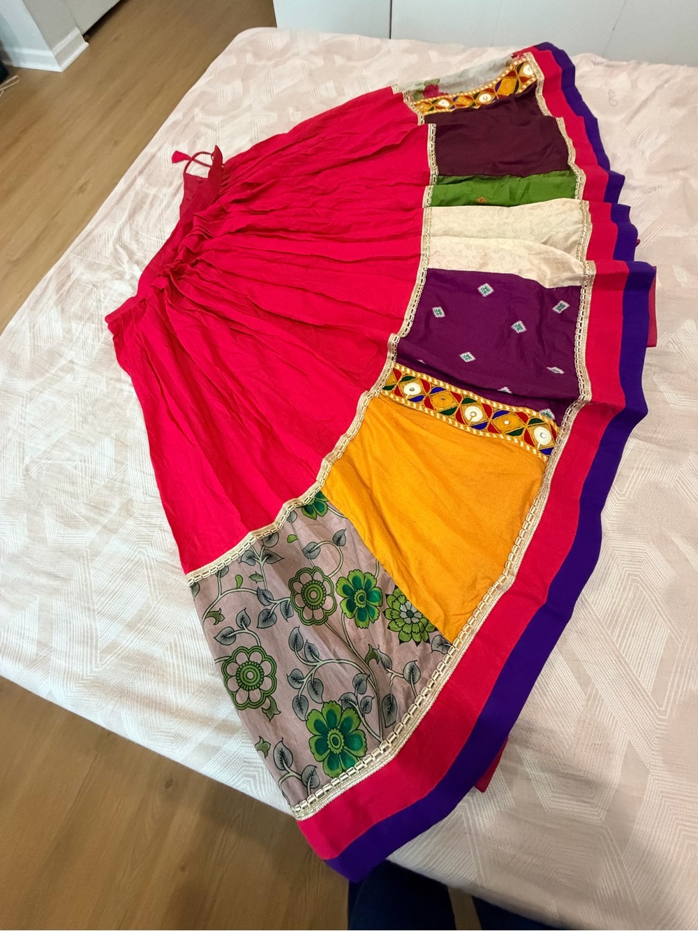 Bohemian Patchwork Tiered Skirt - Navrati chaniya choli